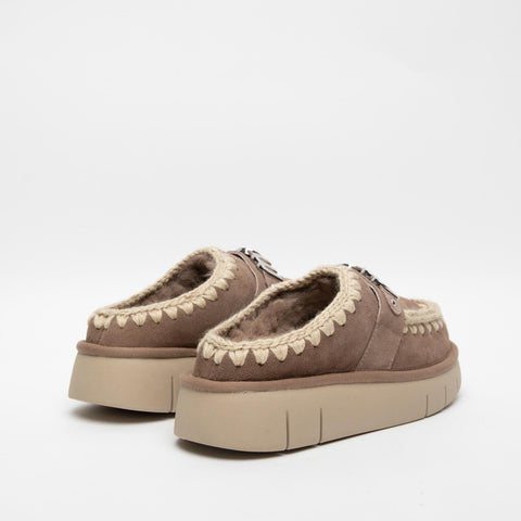 BOUNCE CLOG METAL LOGO GREY SABOT DONNA IN PELLE