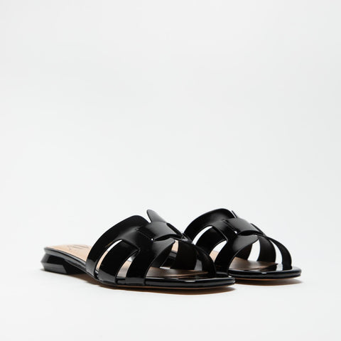 AV6803 BLACK CIABATTA DONNA IN VERNICE