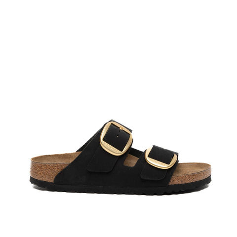 ARIZONA BIG BUCKLE BLACK CIABATTA DONNA IN PELLE