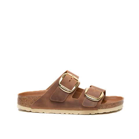 ARIZONA BIG BUCKLE COGNAC CIABATTA DONNA IN PELLE