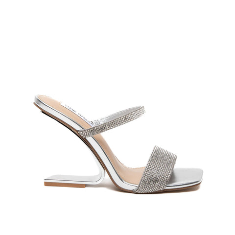CIABATTA ARGENTO DONNA CON STRASS