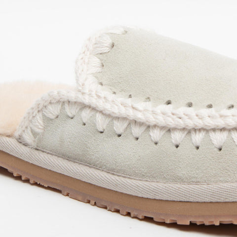 SUEDE SLIPPER SILB SABOT DONNA IN PELLE
