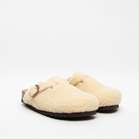 FEA NEW BEIGE SABOT DONNA PELLE E LANA