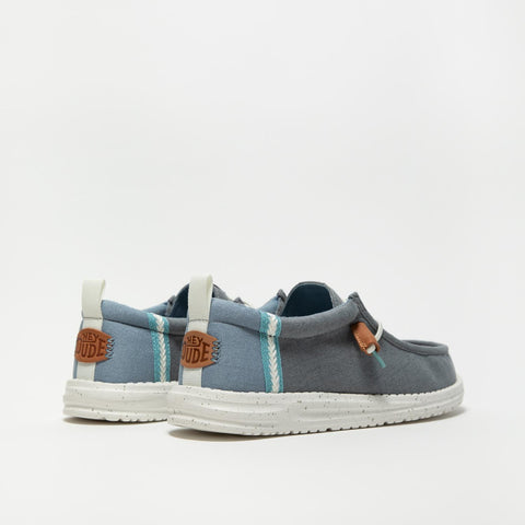 WALLY CRAFT LINEN MONUMENT GREY FADED DENIM SNEAKERS UOMO IN TESSUTO