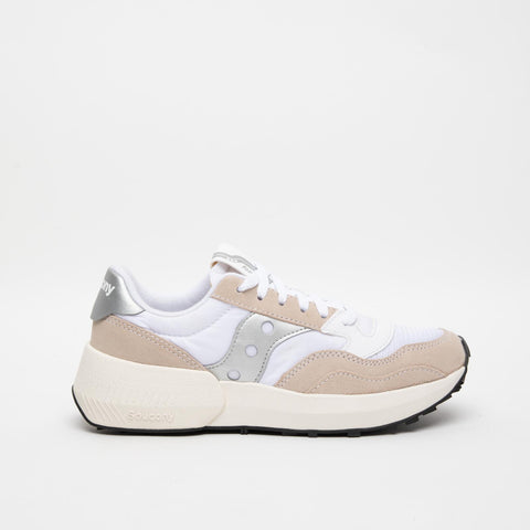 JAZZ NXT WHITE SILVER SNEAKERS DONNA IN PELLE