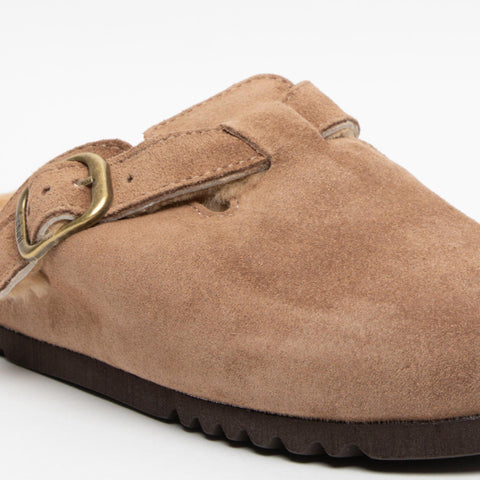 FEA NEW TAUPE SABOT DONNA IN PELLE
