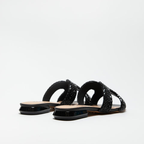 AV6801 SOFT NERO CIABATTA DONNA IN STRASS