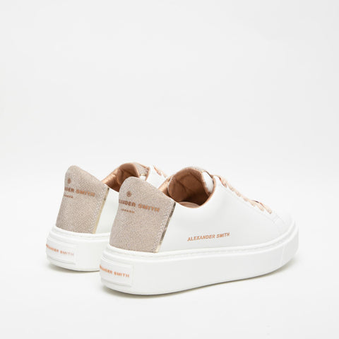 LONDON WHITE GOLD SNEAKERS DONNA IN PELLE