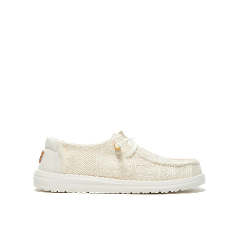 WENDY CROCHET LACE WHITE GOLD SNEAKERS DONNA IN TESSUTO