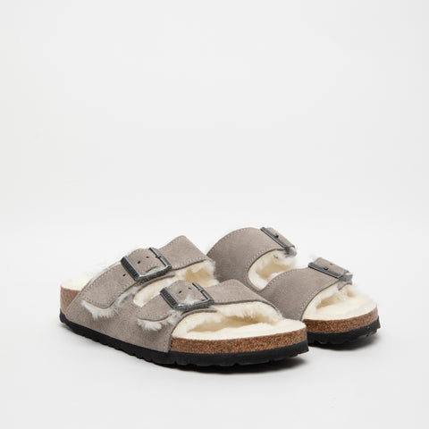 BIRKENSTOCK ARIZONA SHEARLING STONE COIN1017403GRIGIO