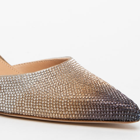 SLINGBACK ORO DONNA IN PELLE E STRASS