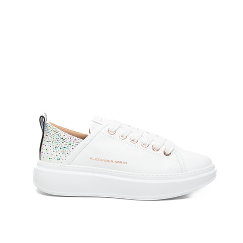 WEMBLEY WHITE WOMEN'S LEATHER SNEAKERS