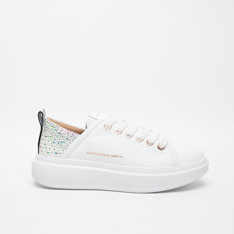 WEMBLEY WHITE WOMEN'S LEATHER SNEAKERS