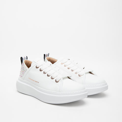 WEMBLEY WHITE WOMEN'S LEATHER SNEAKERS