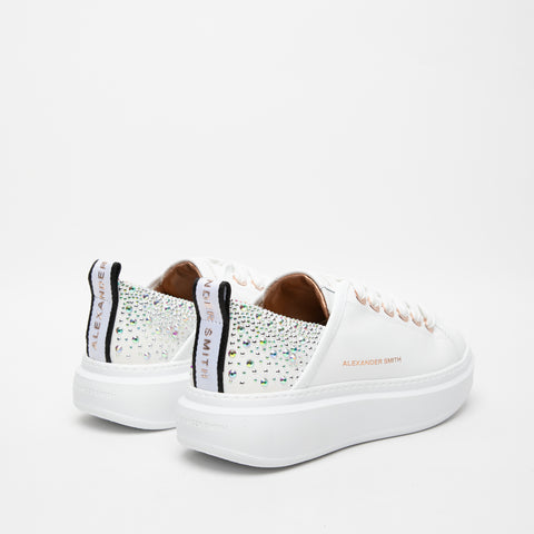 WEMBLEY WHITE WOMEN'S LEATHER SNEAKERS