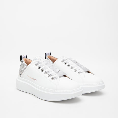 WEMBLEY WHITE WOMEN'S LEATHER SNEAKERS