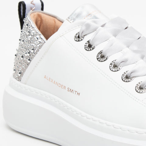 WEMBLEY WHITE WOMEN'S LEATHER SNEAKERS