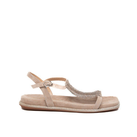 SANDALO BEIGE DONNA IN PELLE