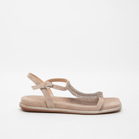 SANDALO BEIGE DONNA IN PELLE