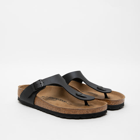 GIZEH BLACK UNISEX BLACK FLIP FLOPS IN BIRKO-FLOR