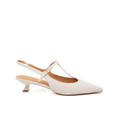 SLINGBACK CREMA DONNA IN PELLE