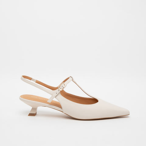 SLINGBACK CREMA DONNA IN PELLE