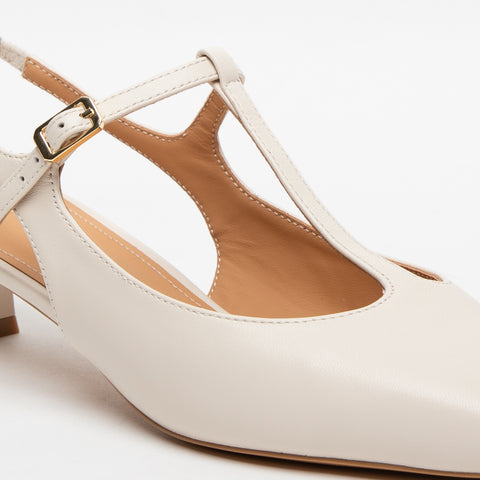 SLINGBACK CREMA DONNA IN PELLE