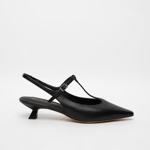 SLINGBACK NERO DONNA IN PELLE