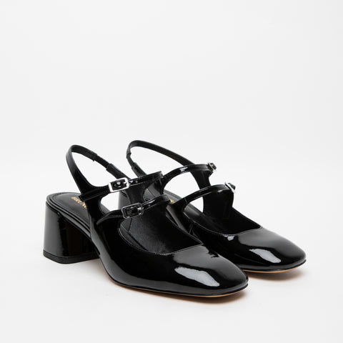 SLINGBACK NERO DONNA IN SIMILPELLE LUCIDA