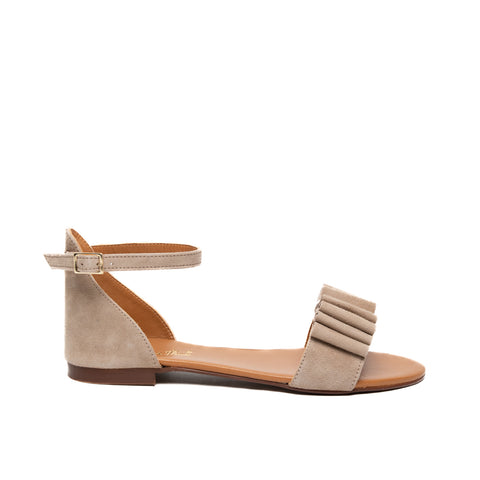 SANDALO BEIGE DONNA IN PELLE