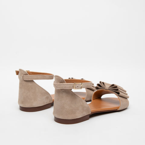 SANDALO BEIGE DONNA IN PELLE