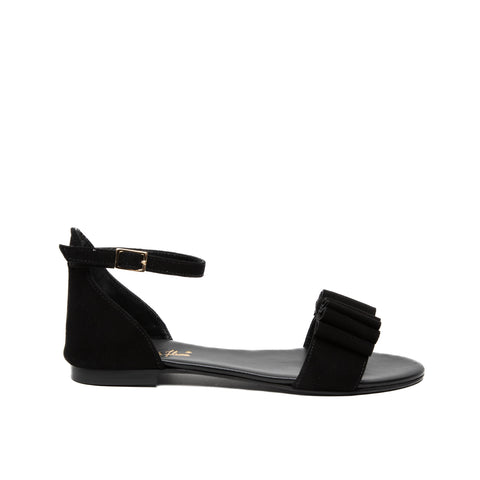 SANDALO NERO DONNA IN PELLE