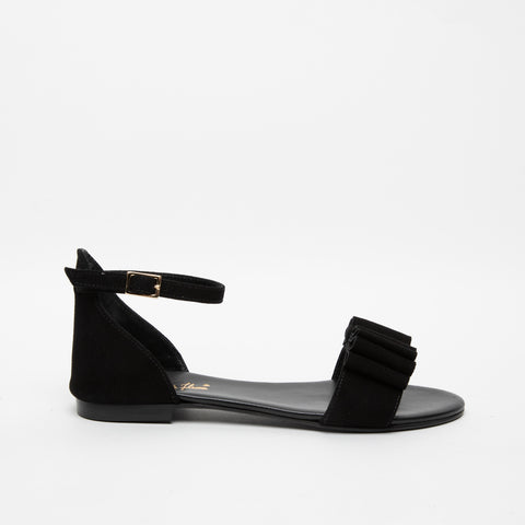 SANDALO NERO DONNA IN PELLE