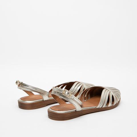 WOMEN'S PLATINUM LEATHER SANDAL