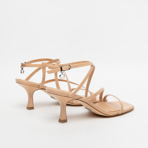 SANDOLO BEIGE DONNA IN PELLE LACCATA