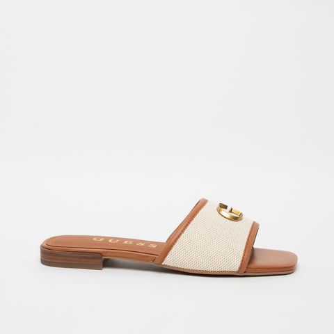 WOMEN'S LEATHER SLIPPER IN FABRIC AND IMITATION OF LEATHER