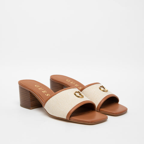 WOMEN'S LEATHER SLIPPER IN FABRIC AND IMITATION OF LEATHER