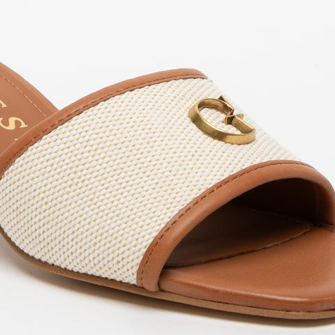 WOMEN'S LEATHER SLIPPER IN FABRIC AND IMITATION OF LEATHER