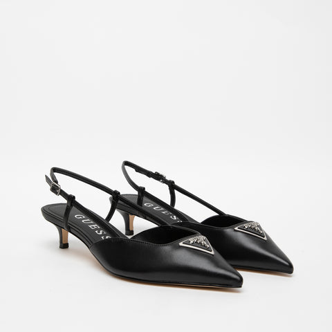 WOMEN'S BLACK SLING BACK IN LEATHER