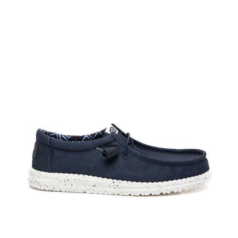 WALLY CANVAS NAVY MOCASSINO UOMO IN TESSUTO