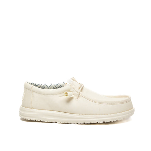 WALLY CANVAS STONE WHITE MOCASSINO UOMO IN TESSUTO