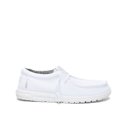 WALLY SPORT MESH WHITE MEN'S FABRIC MOCCASIN