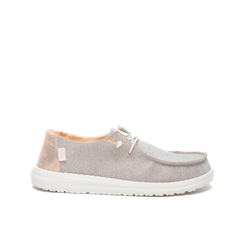 WENDY METALLIC  SPARKLE ROSE GOLD MOCASSINO DONNA IN TESSUTO GLITTERATO