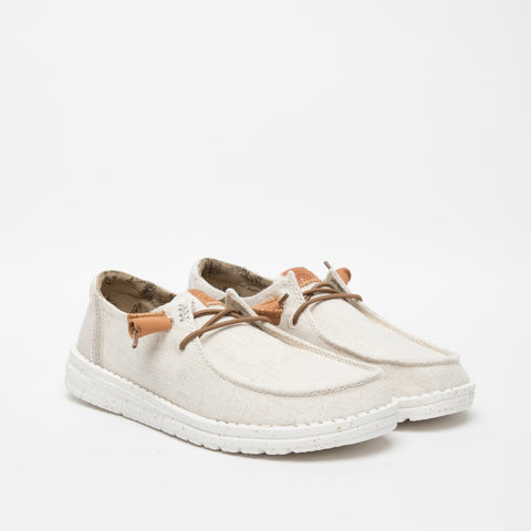 WENDY WASHED CREAM MOCASSINO DONNA IN TESSUTO