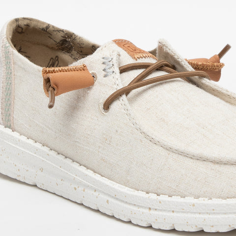 WENDY WASHED CREAM MOCASSINO DONNA IN TESSUTO