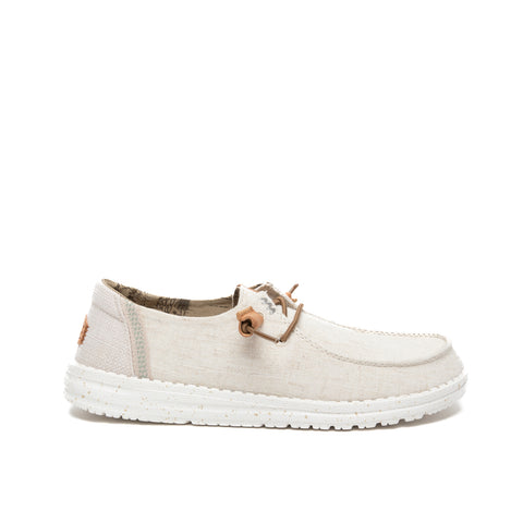 WENDY WASHED CREAM MOCASSINO DONNA IN TESSUTO