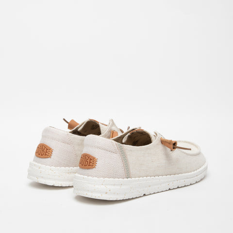 WENDY WASHED CREAM MOCASSINO DONNA IN TESSUTO