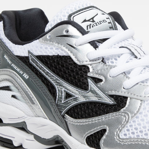 WAVE RIDER 10 WHITE/SILVER/BLACK UNISEX SNEAKERS IN FABRIC AND Imitation leather