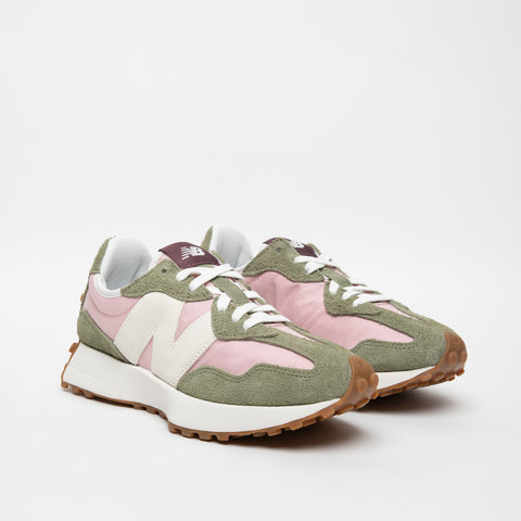 WS327FT ROSA/VERDE SNEAKERS DONNA IN PELLE E TESSSUTO