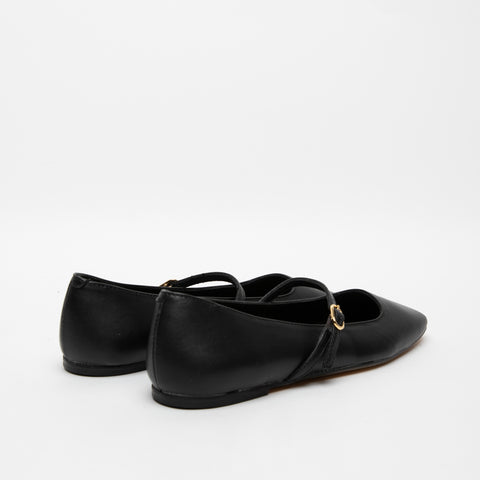 BALLERINA NERO DONNA IN PELLE